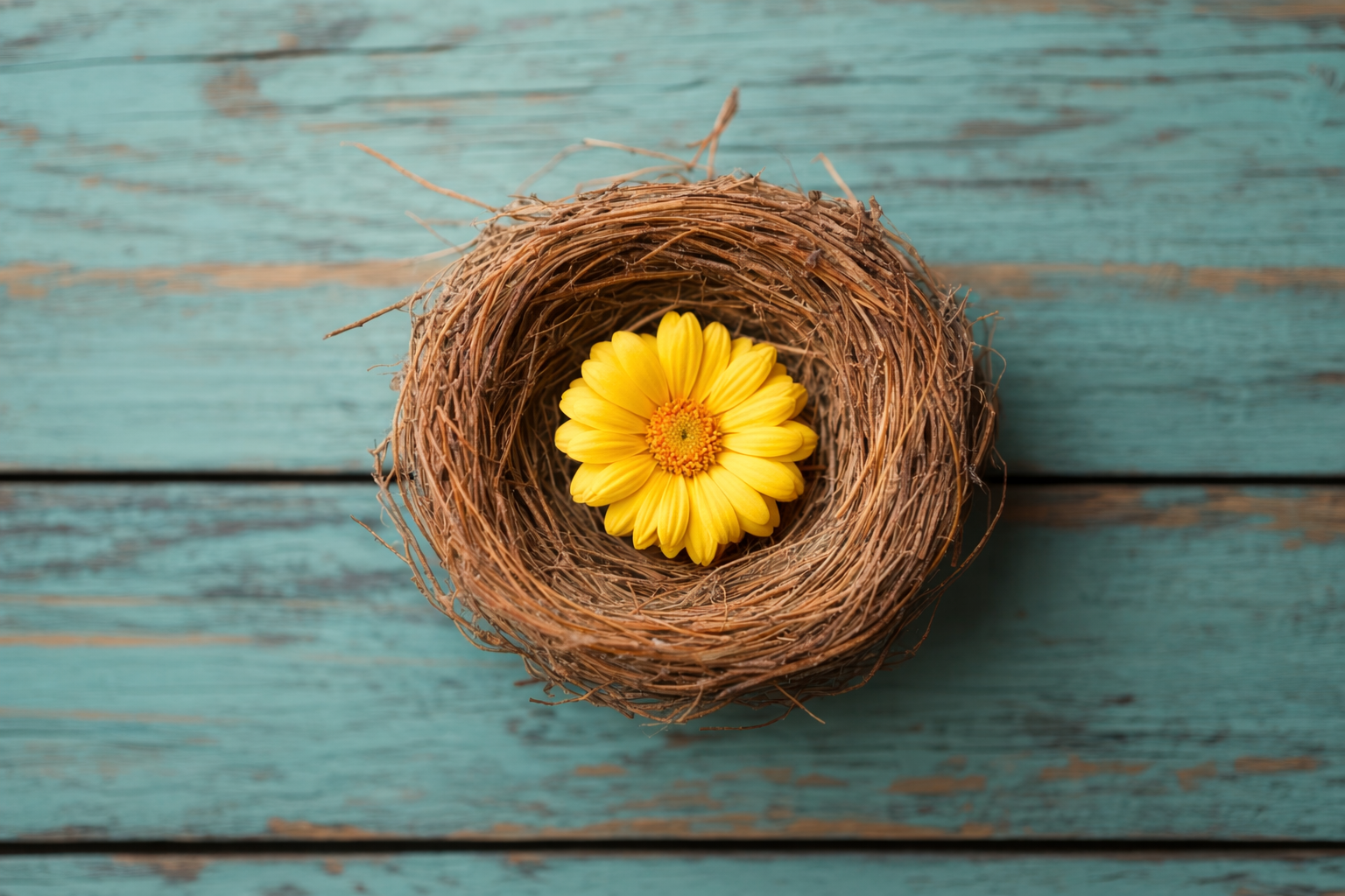 Flor dentro de ninho